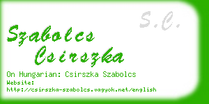 szabolcs csirszka business card